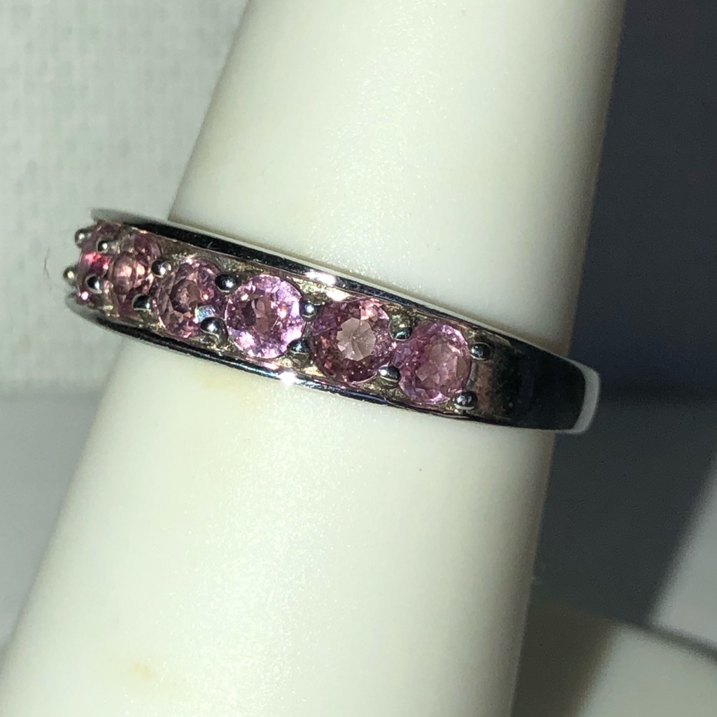 Pink Tourmaline Gemstones 10 Cts In Platinum Band 66$